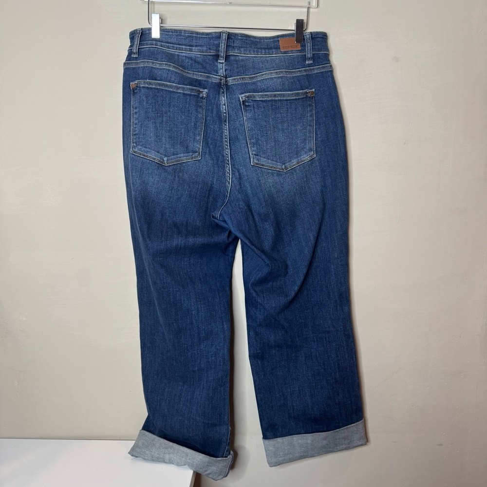 Judy Blue Dark Wash Ankle High Rise Button Fly Jeans Size 16W - Picture 5 of 12